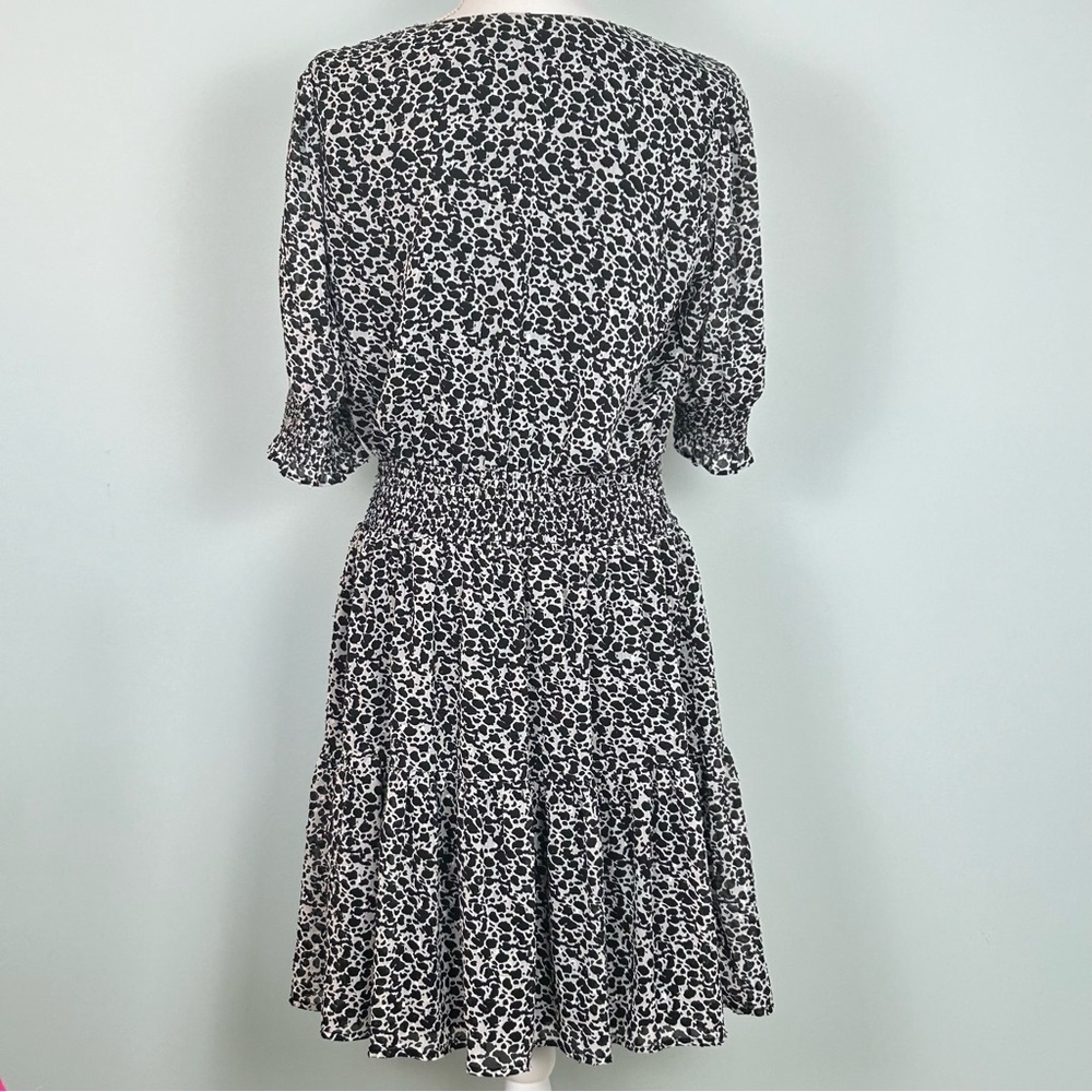 Maison d’Amelie Paris Black and White Leopard Print Ruffle Tier Dress - Picture 5 of 12